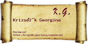 Krizsák Georgina névjegykártya